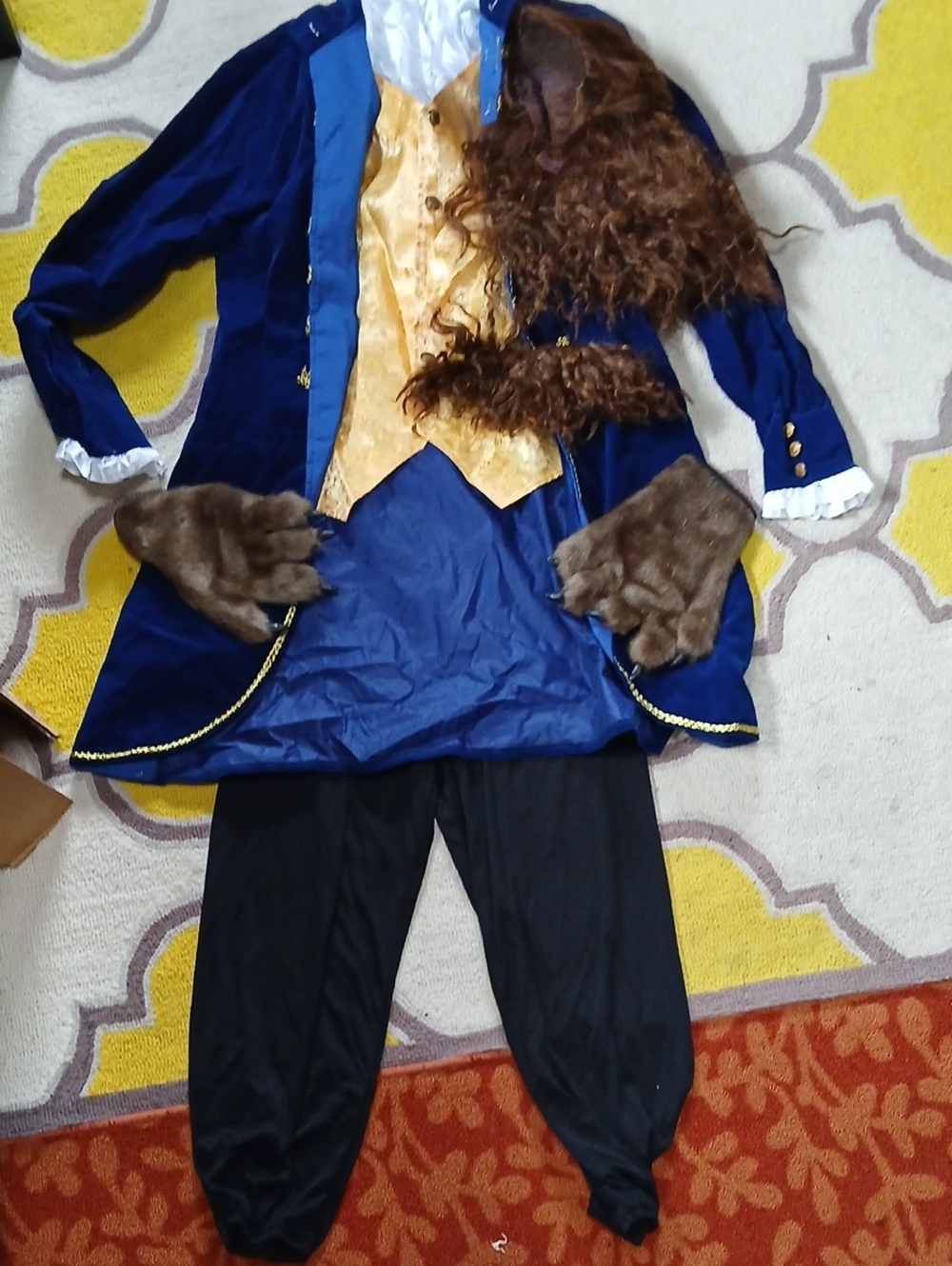 Men's Blue and Gold Beast Theater Costume